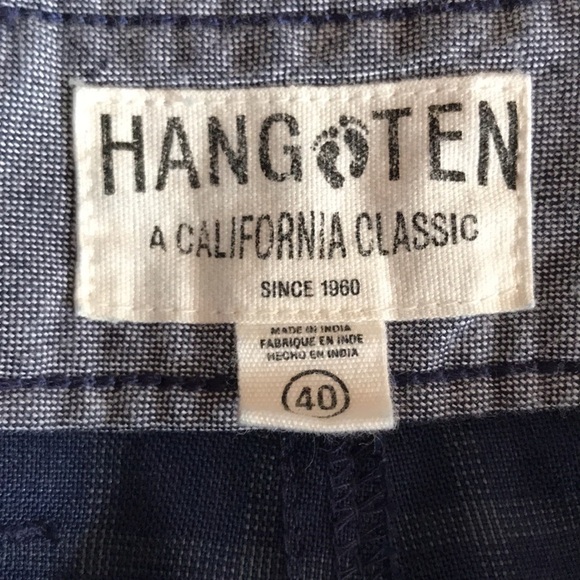 HANG TEN 🏄 A California Classic BLUE Mens PLAID SHORTS SIZE 40 - Picture 7 of 8
